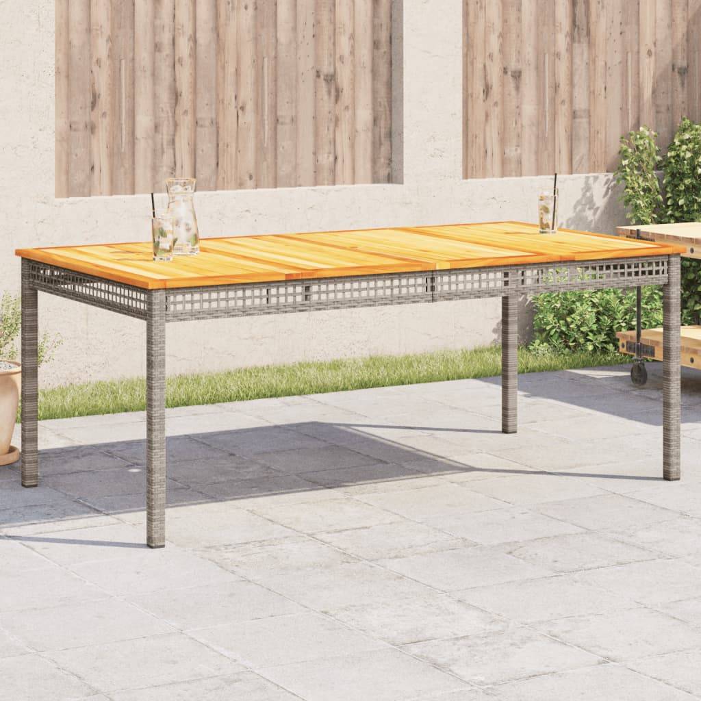 ComfortXL - Très Grande Table de Jardin 180cm 8 Personnes, Résine Tressée Grise et Plateau Bois d'Acacia – ComfortXL Outdoor Living