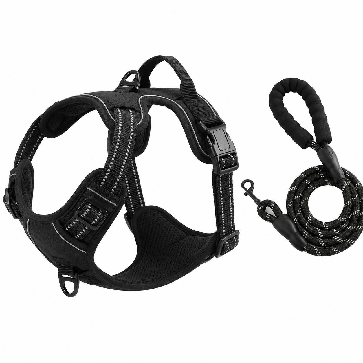 Harnais Chien Réglable Réfléchissant Confortable Anti Traction Respirant - Image 1