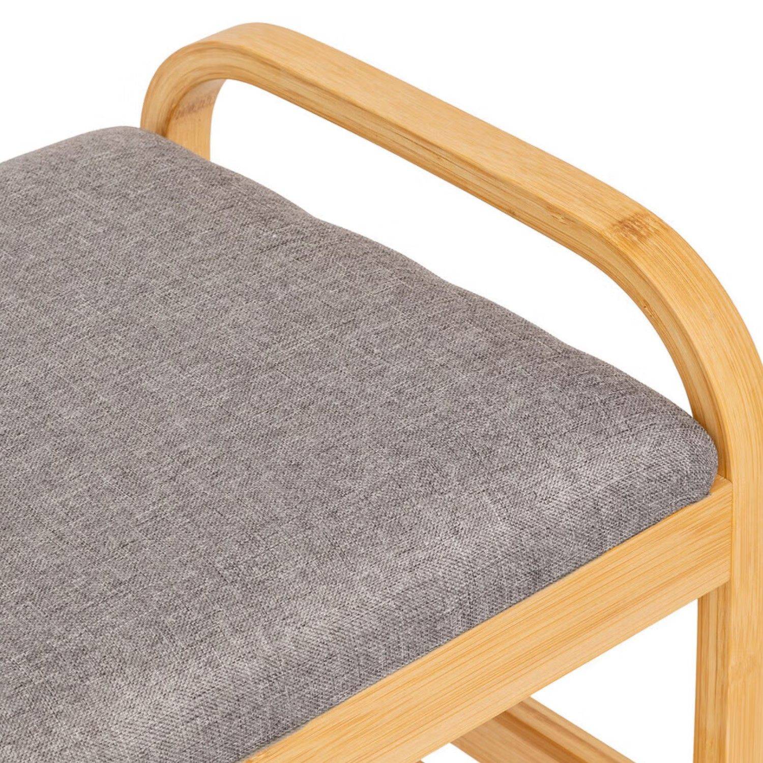 Meuble à chaussures 4 paires avec banc COSY - Beige et gris - Five Simply Smart - Image 2
