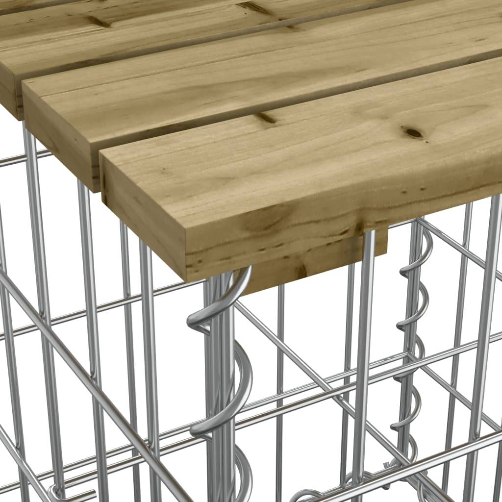 Maison Chic - Banc de jardin - Banc d'extérieur - Banquette design gabion 244x71x65,5cm bois de pin imprégné - Imagen 5