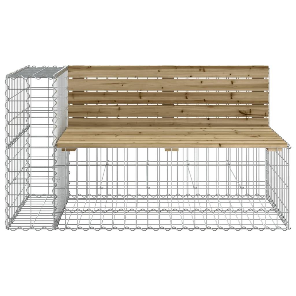 Maison Chic - Banc de jardin - Banc d'extérieur - Banquette design gabion 244x71x65,5cm bois de pin imprégné - Imagen 4