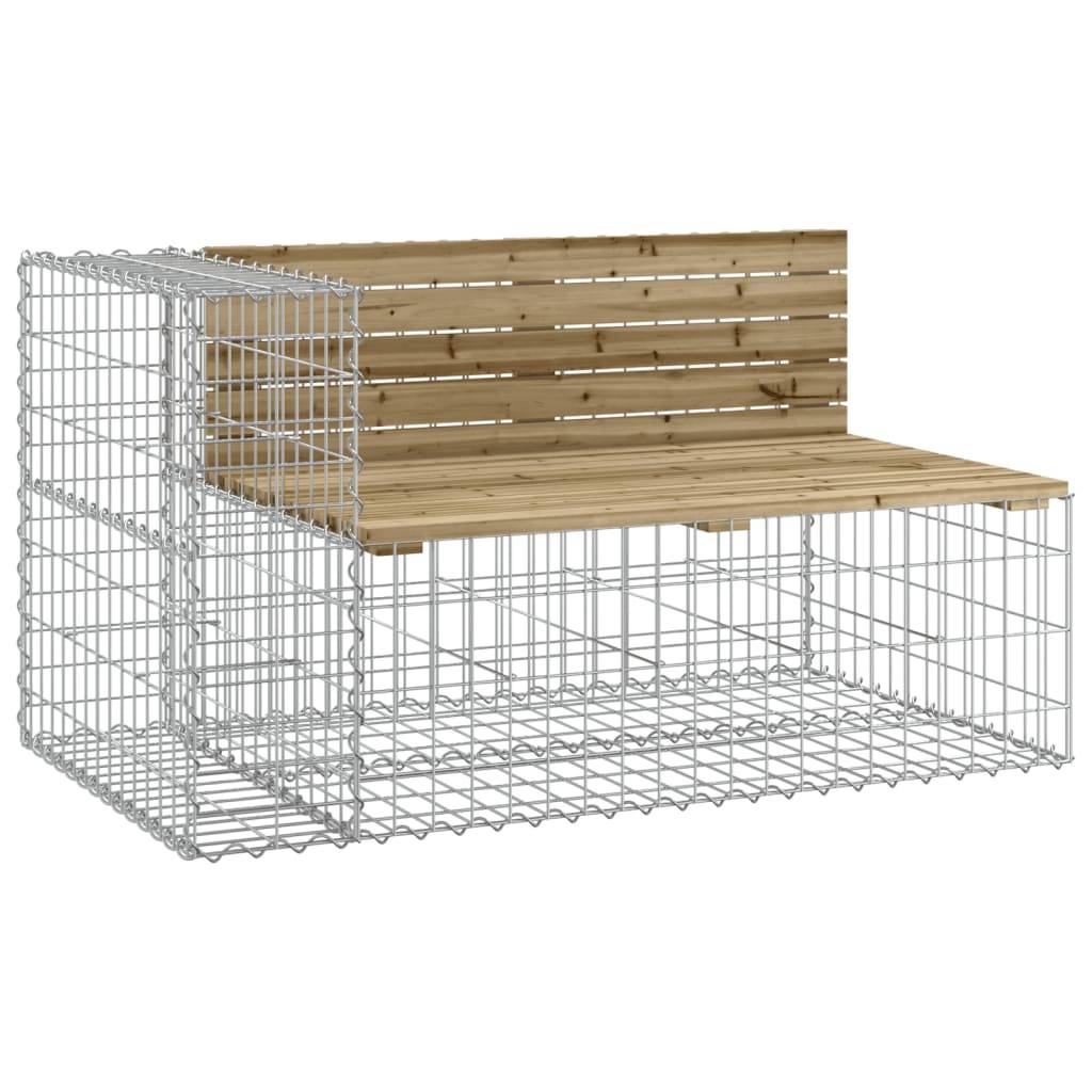 Maison Chic - Banc de jardin - Banc d'extérieur - Banquette design gabion 244x71x65,5cm bois de pin imprégné - Imagen 3
