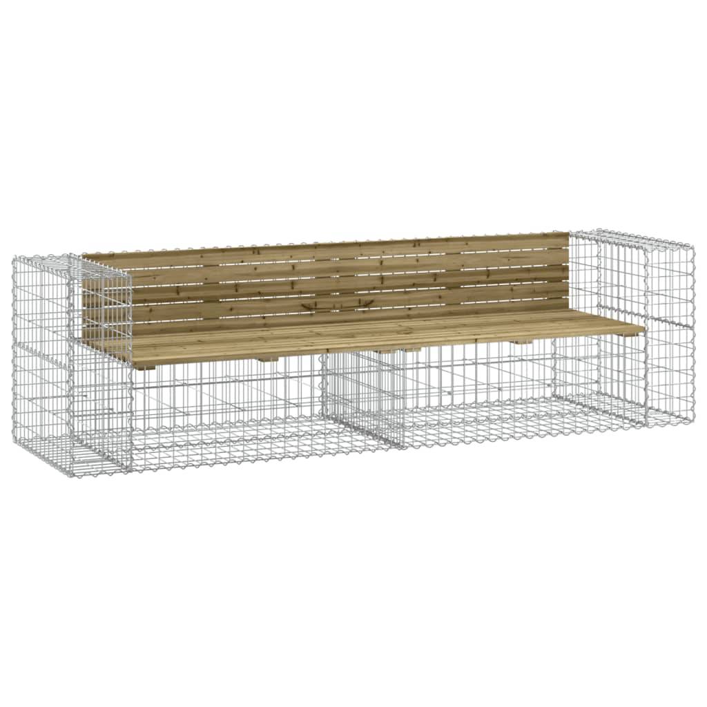 Maison Chic - Banc de jardin - Banc d'extérieur - Banquette design gabion 244x71x65,5cm bois de pin imprégné - Imagen 1
