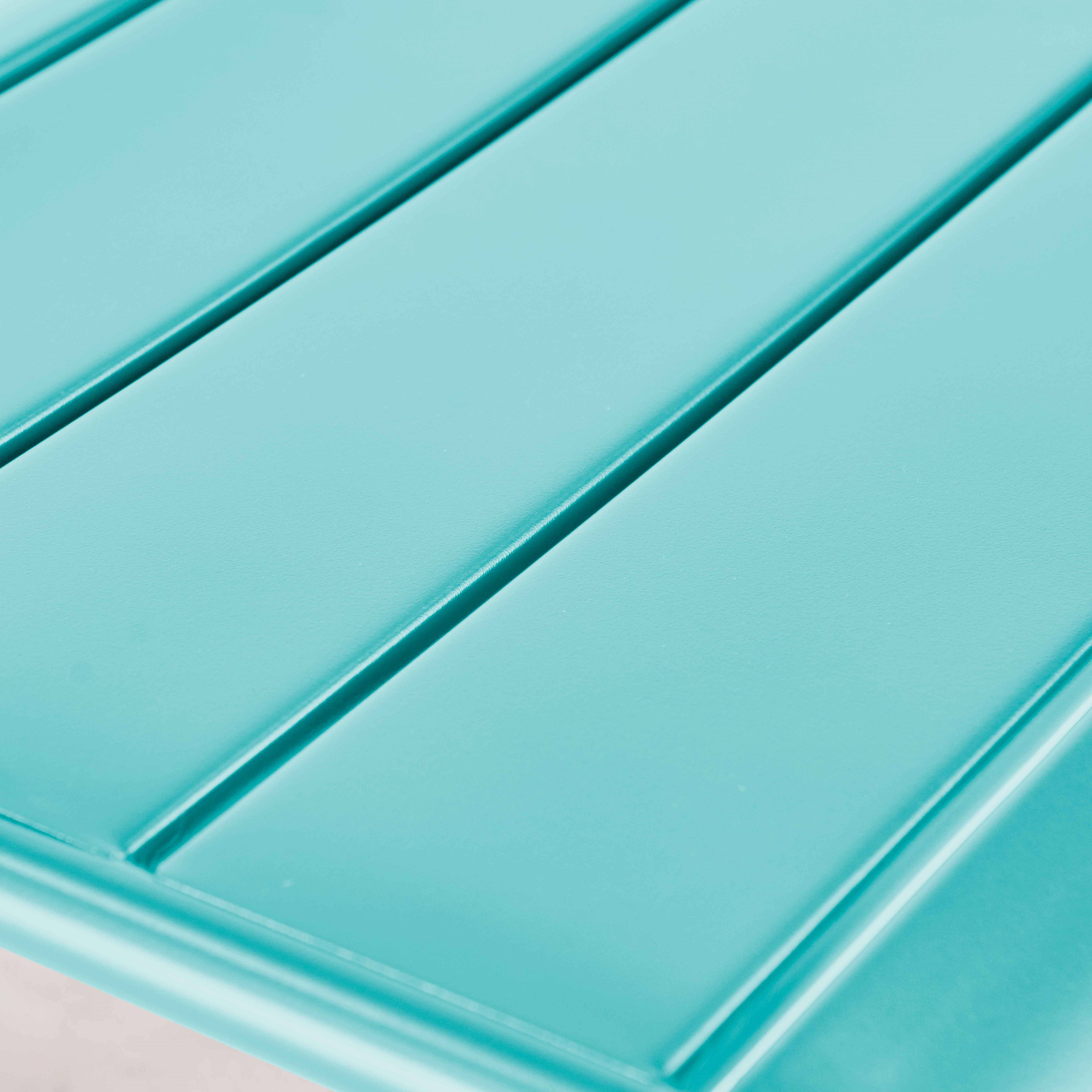 Oviala - Fauteuil de jardin bas relax acier turquoise Palavas - Oviala - Imagen 5