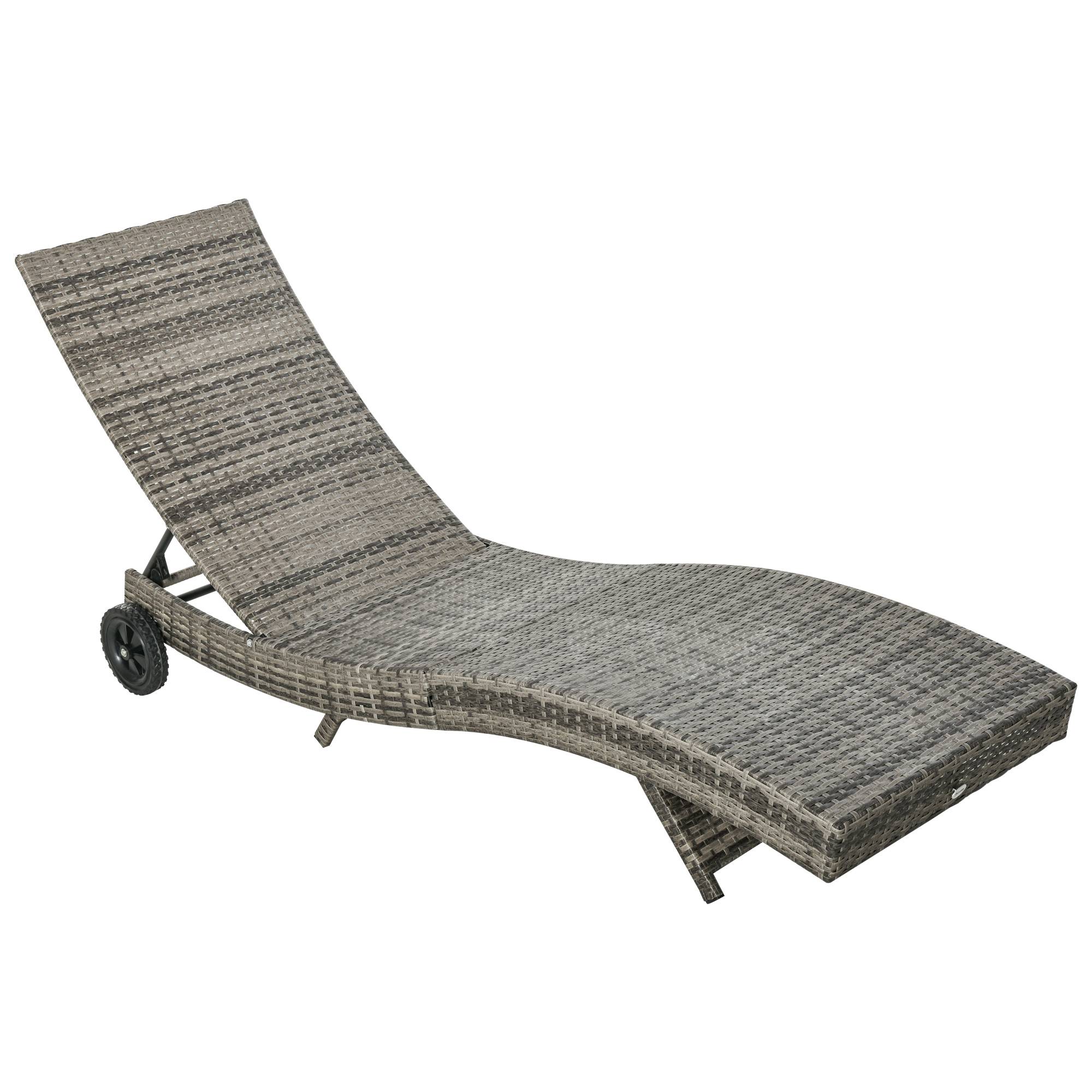 Bain de soleil transat grand confort - dossier inclinable 5 positions 207x70x70cm Résine Gris fr114 - Image 2