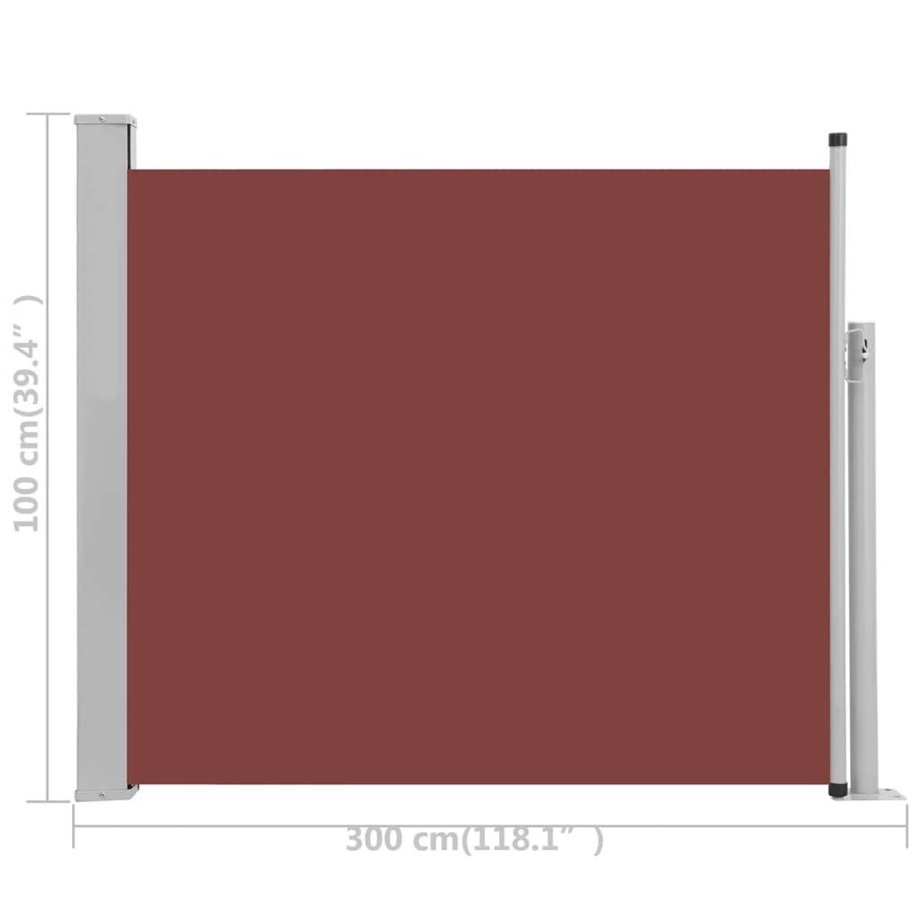 Helloshop26 - Auvent paravent store brise-vue latéral rétractable de patio jardin terrasse balcon protection visuelle écran 100 x 300 cm marron - Imagen 6