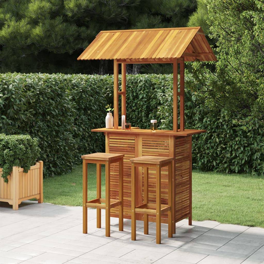 Vidaxl - Ensemble de bar de jardin 3 pcs Bois d'acacia solide vidaXL 3116008 - Imagen 1