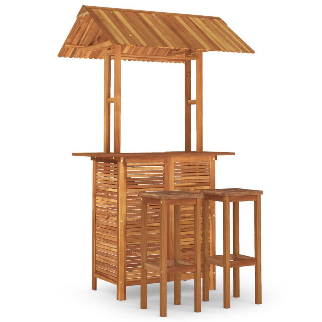 Vidaxl - Ensemble de bar de jardin 3 pcs Bois d'acacia solide vidaXL 3116008 - Imagen 2