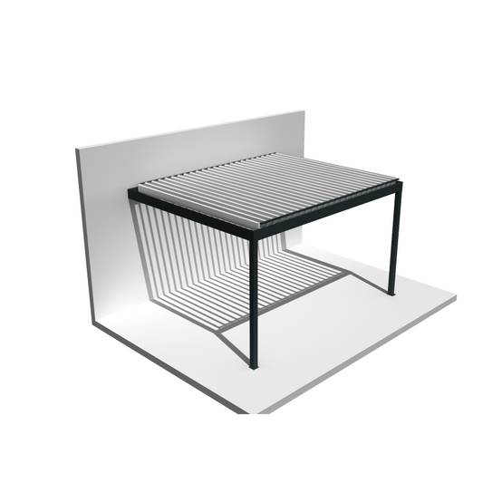 Pergola Bioclimatique AVANOA perpendiculaire 4,051x3,50 M Vérin à Télécommande (Gris anthracite / Blanc) - Alia Productions - Imagen 3