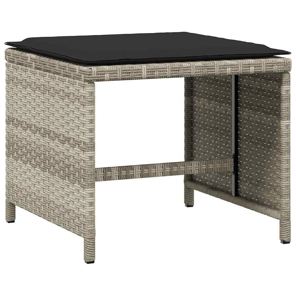 ComfortXL - Salon de Jardin Encastrable 10 Places Gris Clair, Table 165cm, 6 Chaises et 4 Tabourets en Résine Tressée – ComfortXL Outdoor Living - Image 6