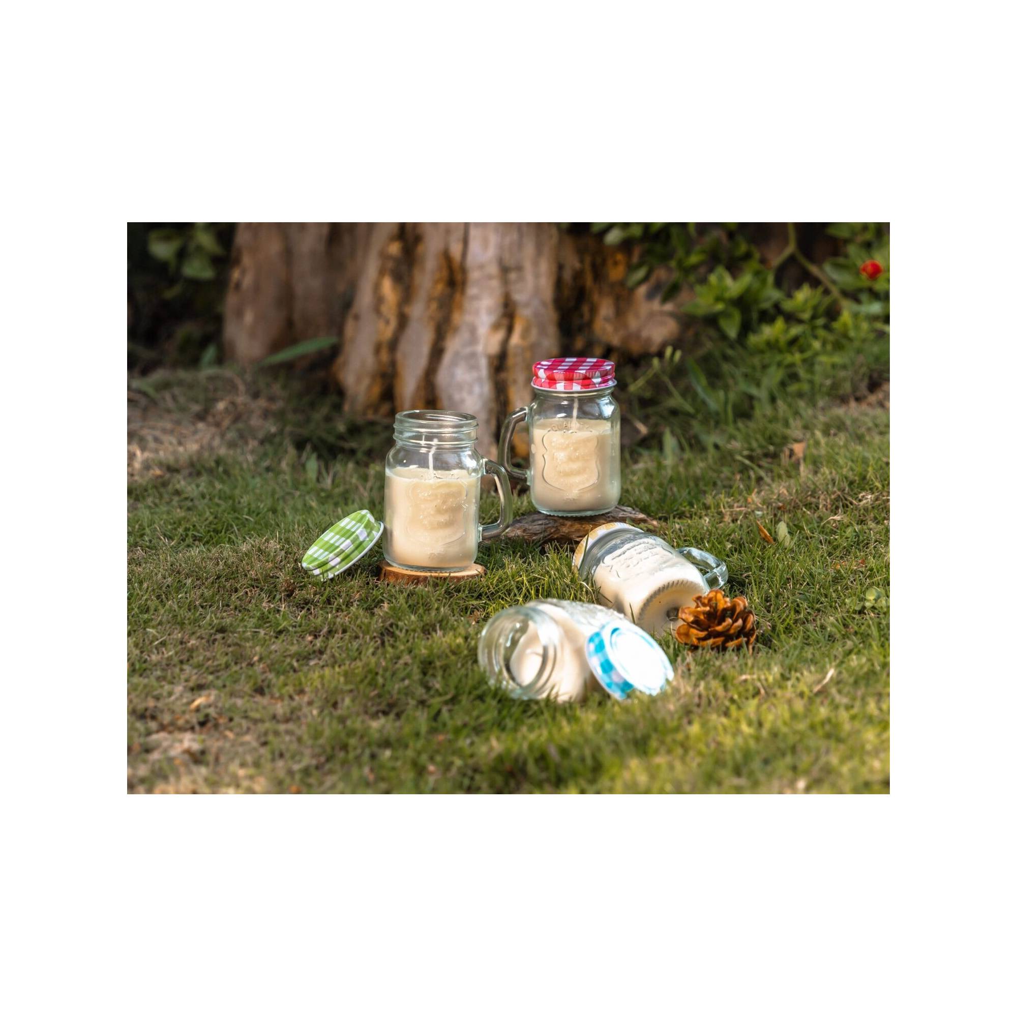 Sans Marque - Lot de 4 bougies citronnelle d'extérieure - Contre les moustiques - A la cire de soja - 7 x 8,5 cm - Imagen 2