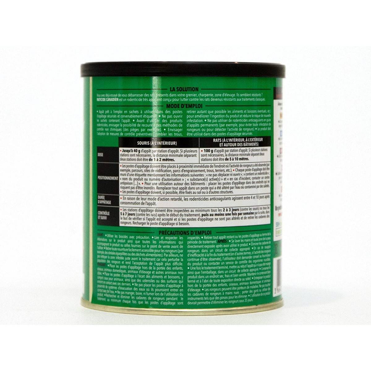 Lot de 2 boites Raticide canadien - Espèces résistantes , boite de 150grs ( 6 x 25grs) - Image 7