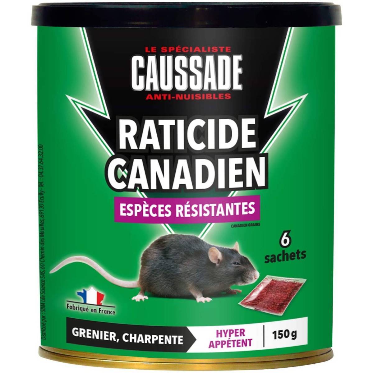Lot de 2 boites Raticide canadien - Espèces résistantes , boite de 150grs ( 6 x 25grs) - Image 10