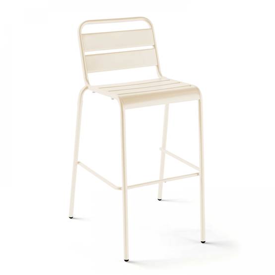 Oviala - Chaise haute de jardin en métal ivoire Palavas - Oviala - Image 1