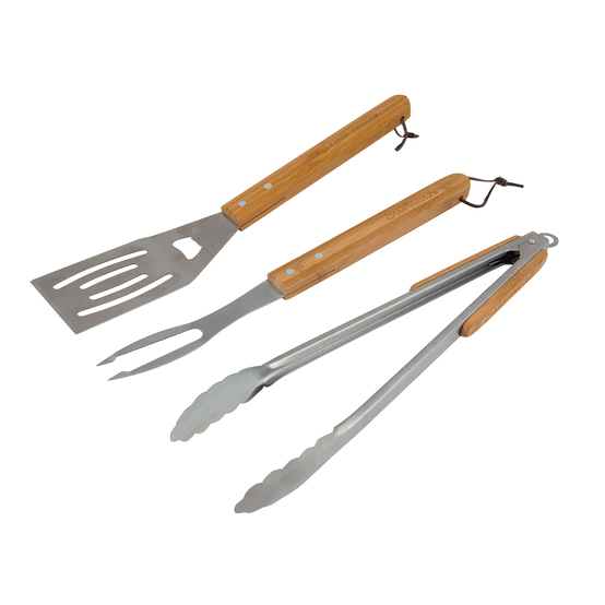 Campingaz - Set de 3 ustensiles - Inox - Manche en bambou - Image 1
