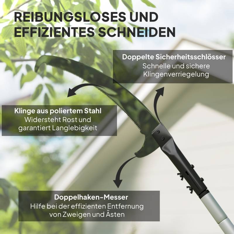 Échenilloir télescopique 2,6m en aluminium pour élagage des arbres en hauteur – ComfortXL Outdoor Living - Image 4