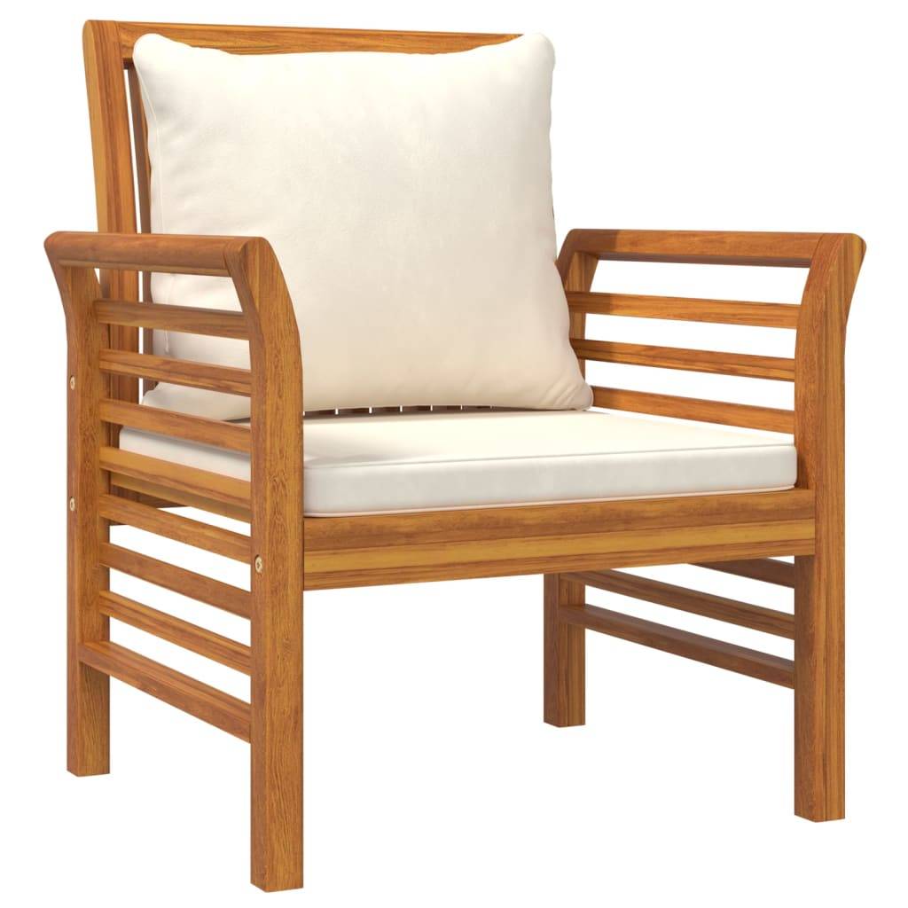 Helloshop26 - Salon de jardin meuble d'extérieur ensemble de mobilier 4 pièces avec coussins bois massif d'acacia - Imagen 4