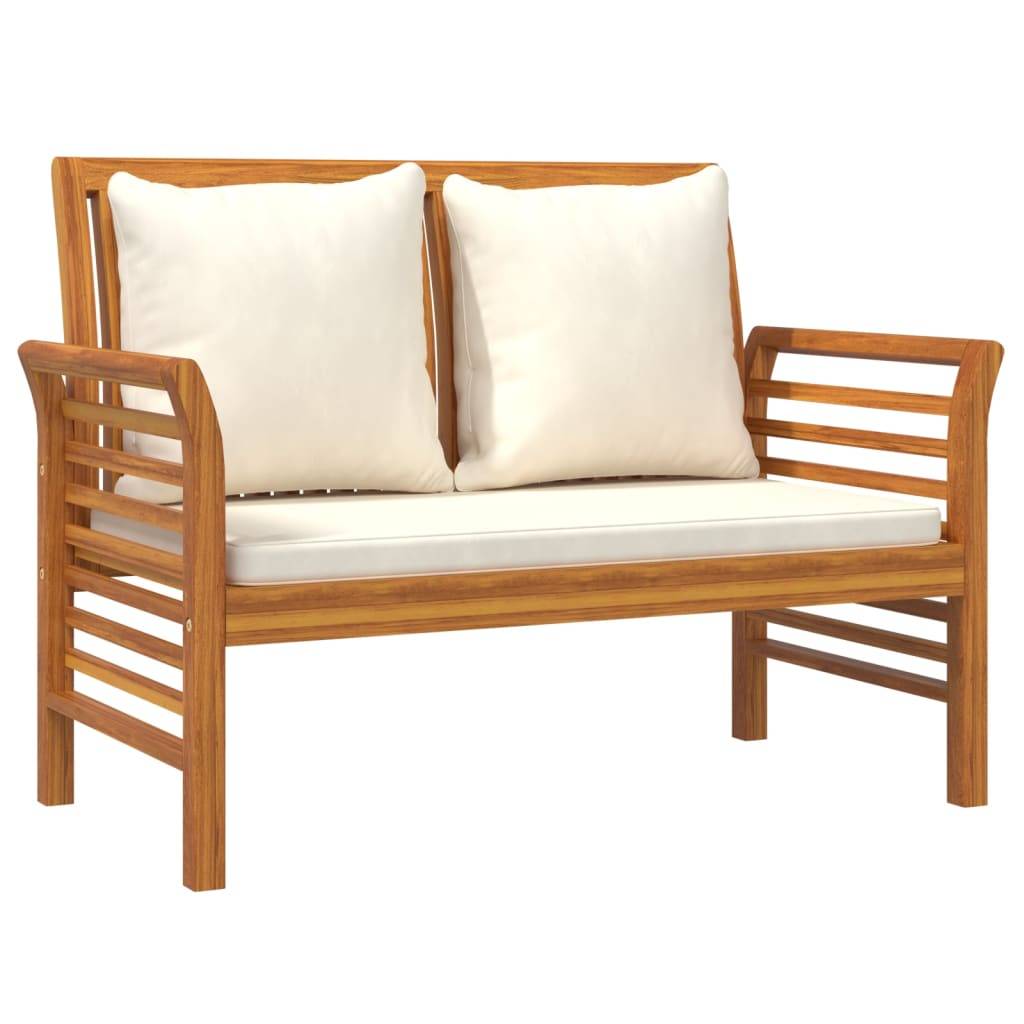 Helloshop26 - Salon de jardin meuble d'extérieur ensemble de mobilier 4 pièces avec coussins bois massif d'acacia - Imagen 2