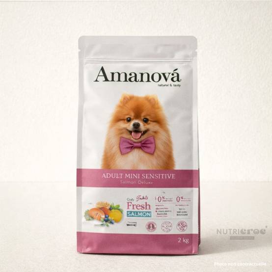 Croquettes Chien Petite Race Sans Céréales Amanova Saumon Sensible 7 kg - Image 1