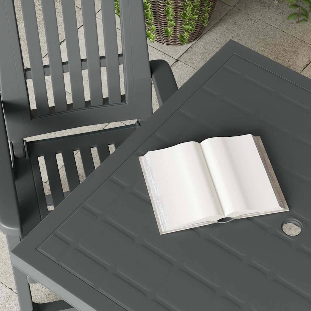 ComfortXL - Table de Jardin Anthracite 80x75 cm avec Trou Central pour Parasol, Résistante aux UV – ComfortXL Outdoor Living - Image 4