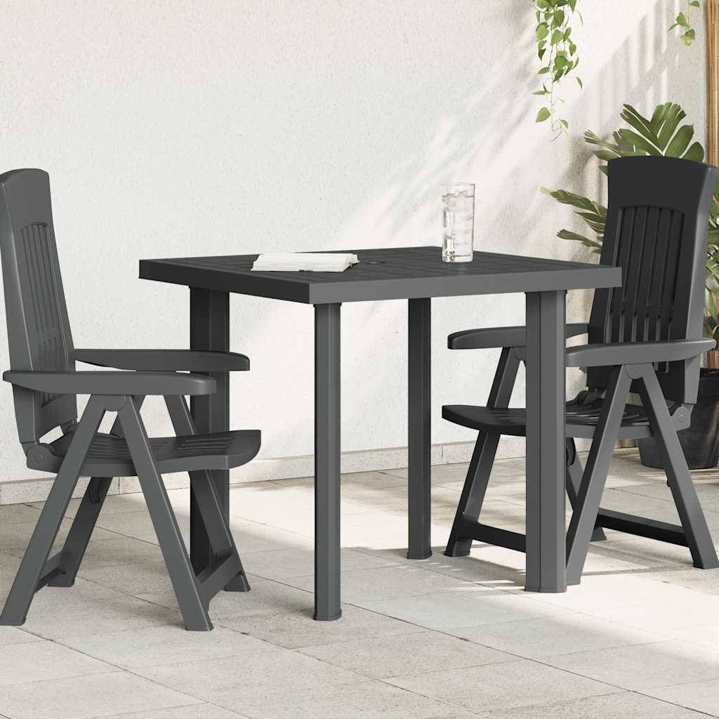 ComfortXL - Table de Jardin Anthracite 80x75 cm avec Trou Central pour Parasol, Résistante aux UV – ComfortXL Outdoor Living - Image 1