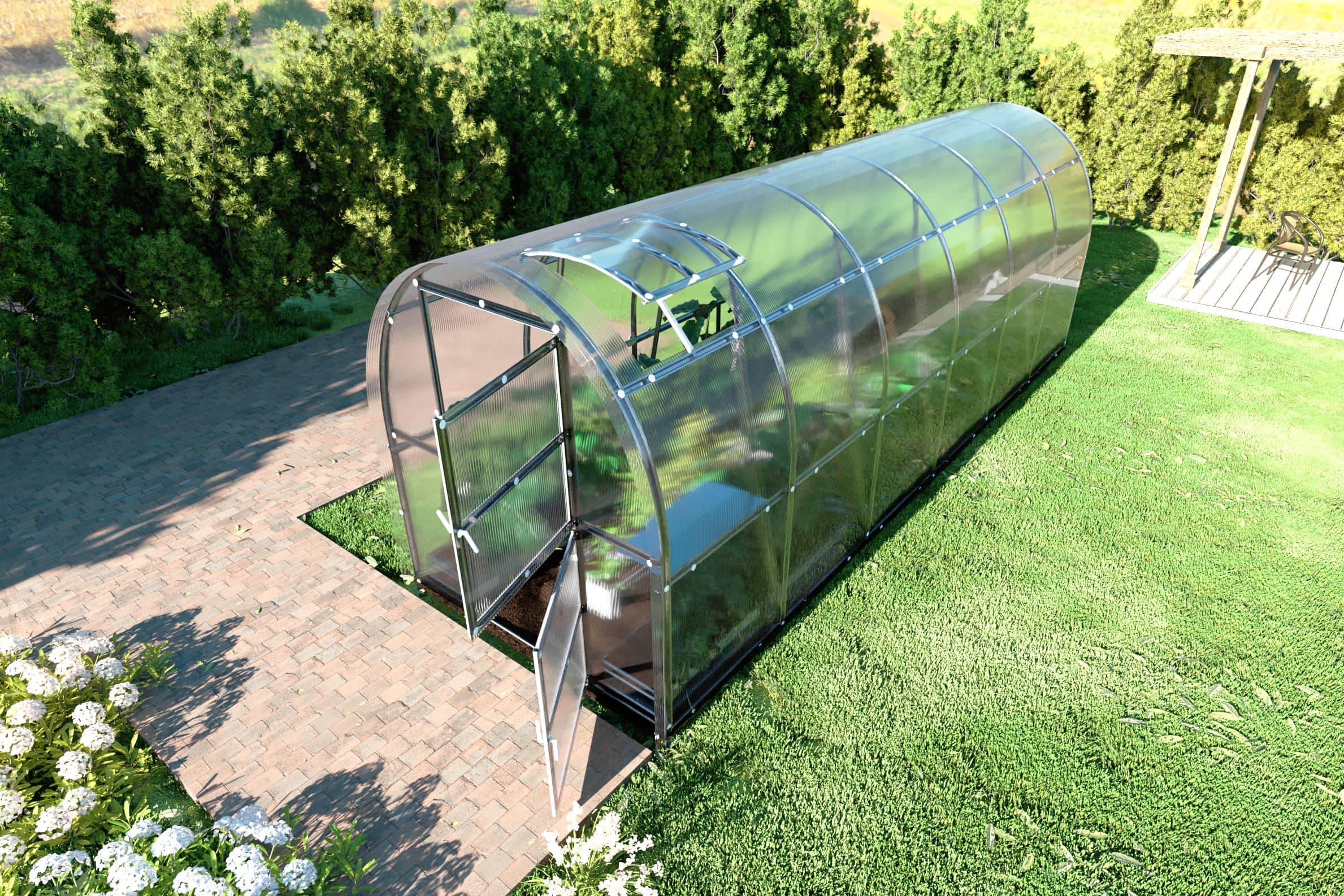 KLASIKA GREENHOUSES - Serre KLASIKA SLIM 2 x 6 m (12 m²) , 4 mm avec revêtement en polycarbonate - Image 1