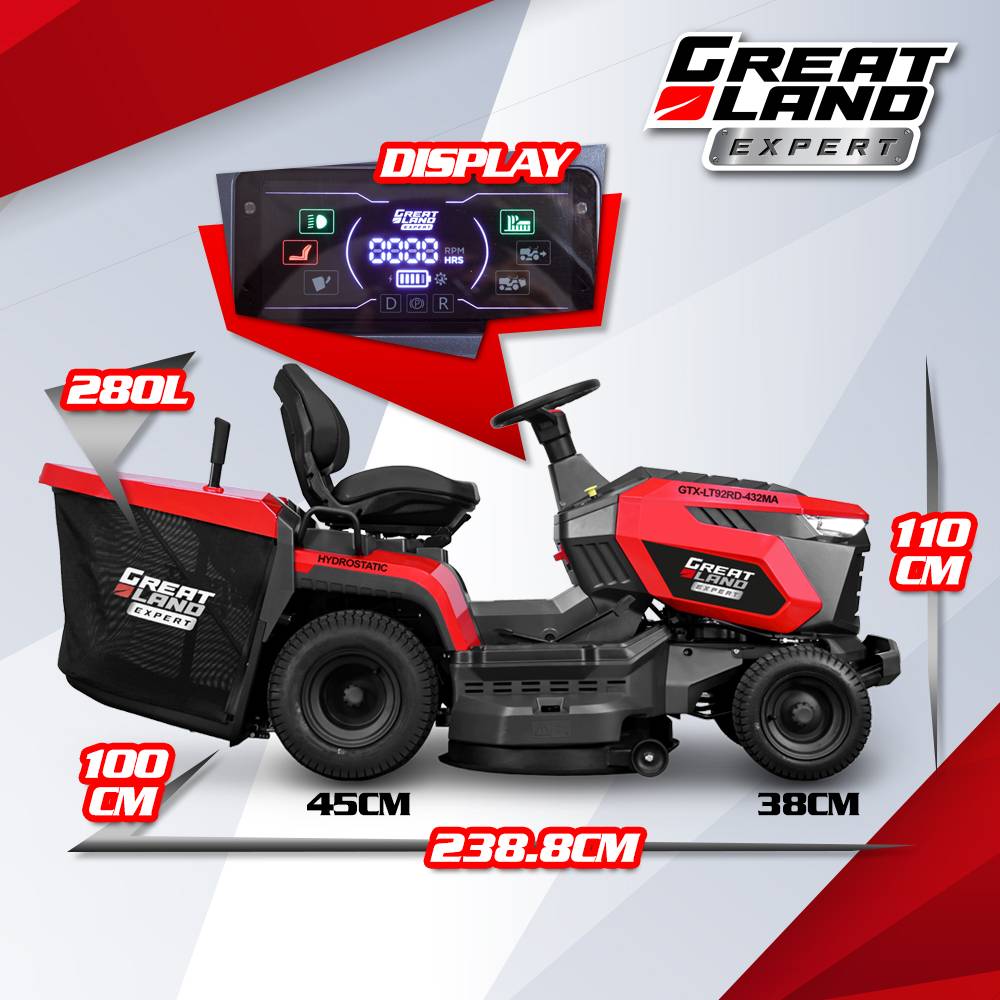 Greatland - Tracteur tondeuse 432cc - largeur de coupe 92cm - Fonction mulching - Image 4