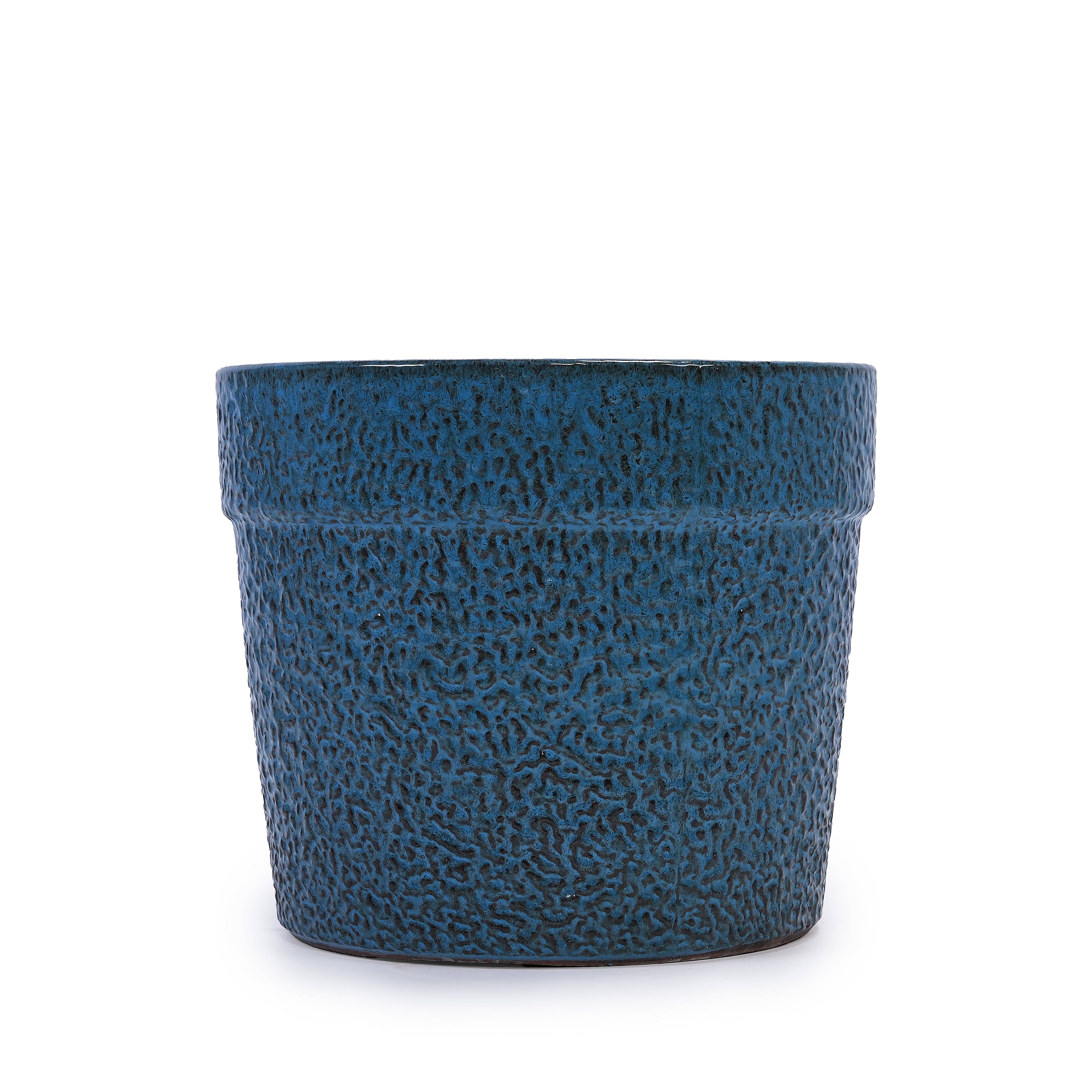 Ensemble de 3 pots de fleurs en céramique avec finition bleu antique, Ø 38,1/30,5/22,9 cm - PANGIVO - Image 10