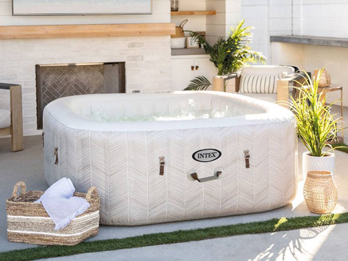 Spa gonflable PureSpa Chevron carré Bulles 4 places - Intex - Imagen 1