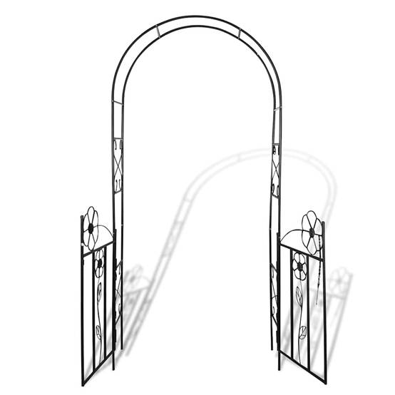 Tonnelle Arche Jardin Métal pour Rosiers et Vignes Design Classique Noir - ComfortXL Outdoor Living - Image 4