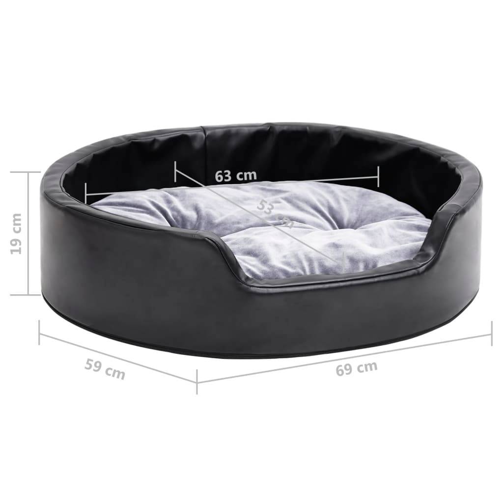 Vidaxl - Lit pour chiens Noir et gris 69x59x19 cm Peluche et similicuir vidaXL 171253 - Imagen 3
