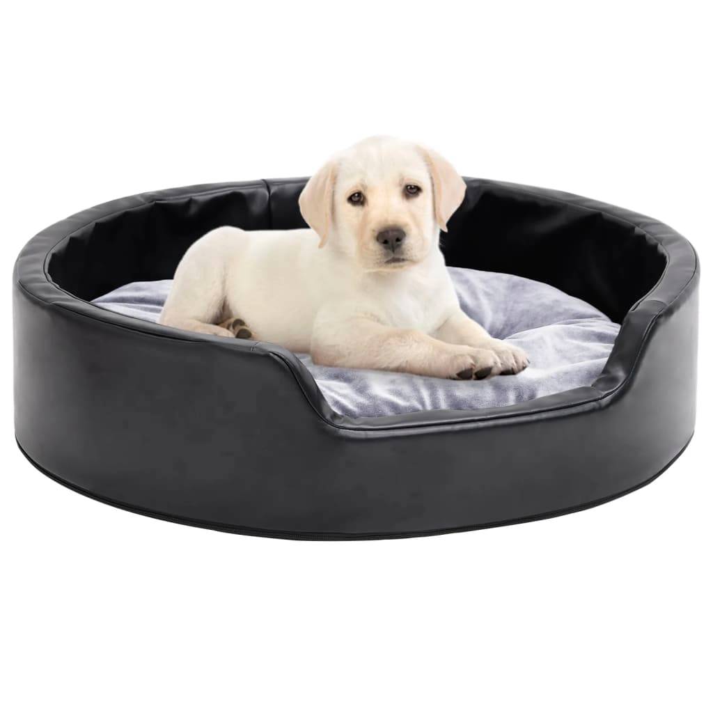 Vidaxl - Lit pour chiens Noir et gris 69x59x19 cm Peluche et similicuir vidaXL 171253 - Imagen 1
