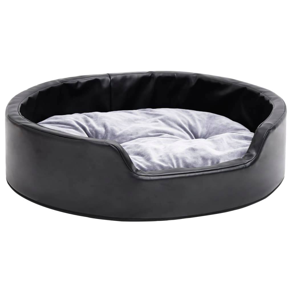 Vidaxl - Lit pour chiens Noir et gris 69x59x19 cm Peluche et similicuir vidaXL 171253 - Imagen 2