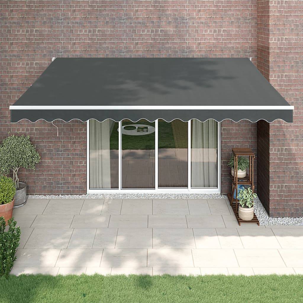 Auvent Store Banne Aluminium Jardin Terrasse Protection Solaire 4x3m Anthracite - ComfortXL Outdoor Living - Image 1