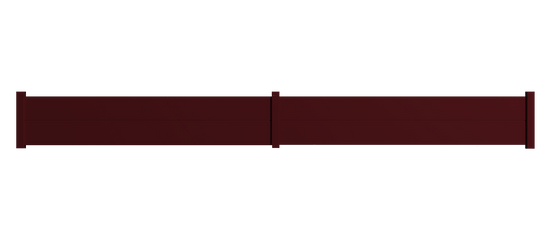 Clôture alu 2 lames modèle plein en kit - 2 éléments dim. L.4154 mm (poteaux compris) X H.460 mm Rouge RAL 3004
