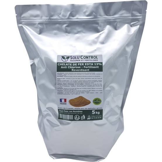SOLU'CONTROL - Chélate de Fer EDTA 13%, Anti-chlorose, Fertilisant, Reverdissant, 5 kg - Image 2