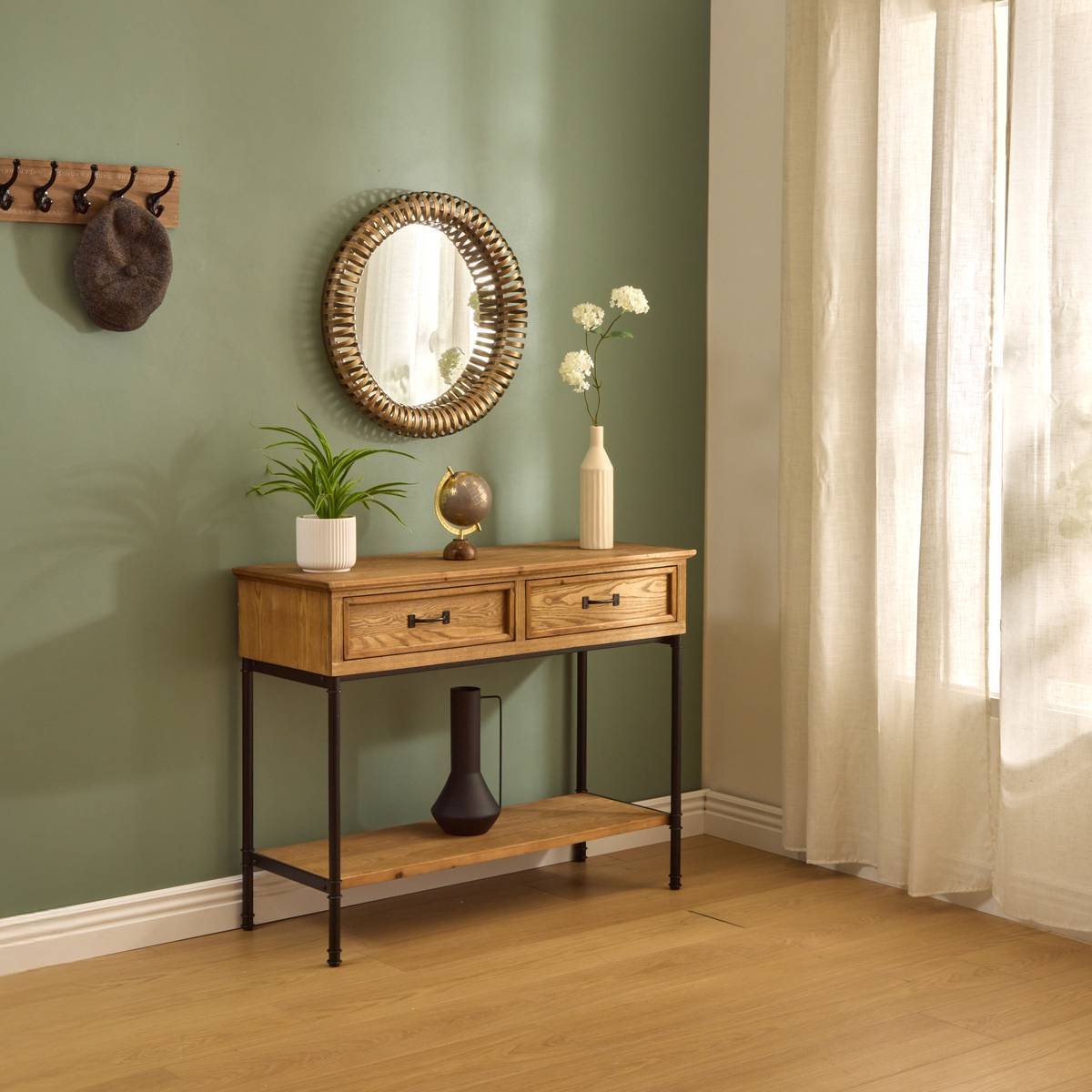 Atmosphera - Miroir rond Barrel D.61cm doré métallisé - Atmosphera Créateur d'intérieur - Image 1