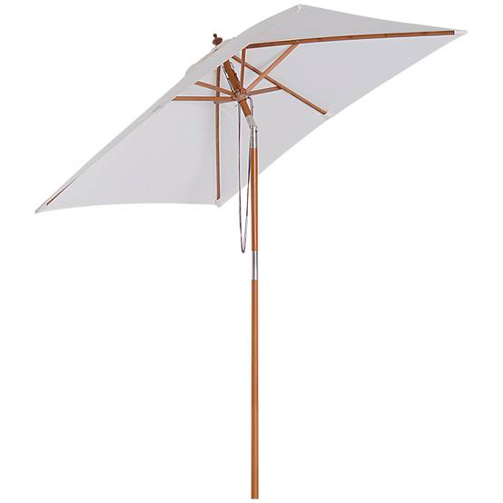 Parasol de jardin extérieur Parasol rectangulaire inclinable - 200x150x235cm Bois Crème fr154 - Image 1