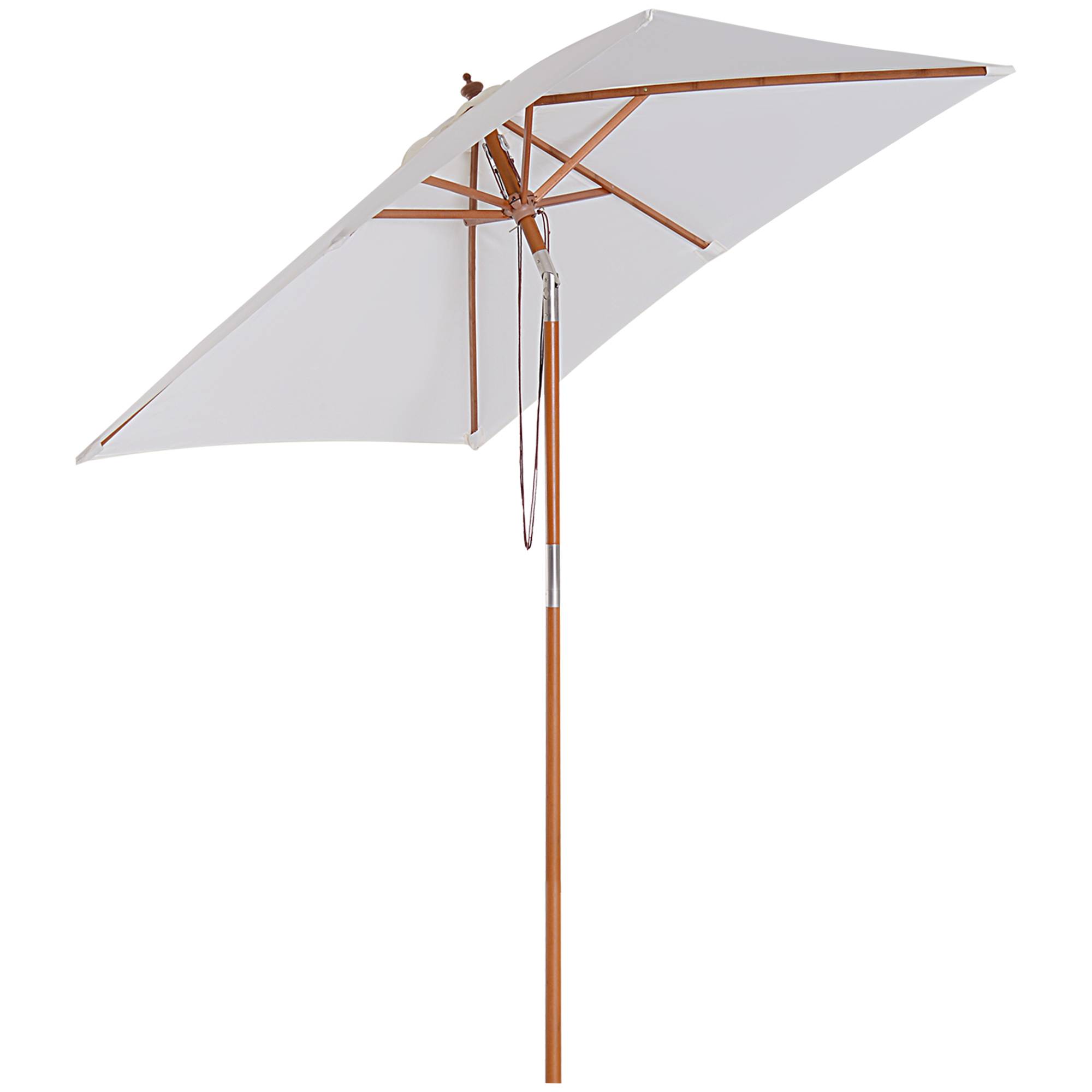 Parasol de jardin extérieur Parasol rectangulaire inclinable - 200x150x235cm Bois Crème fr154