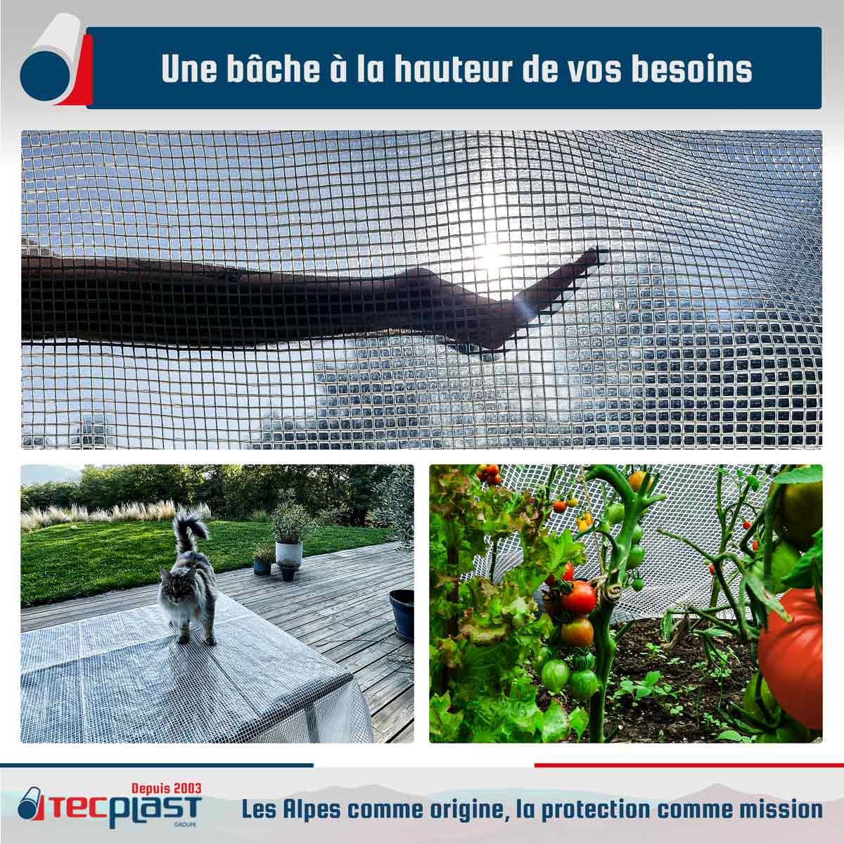 Bâche Transparente Armée 4x6 m - TR170MU - Bâche de Protection - Haute Qualité – Imperméable - Résistance Anti-UV TECPLAST - Image 2