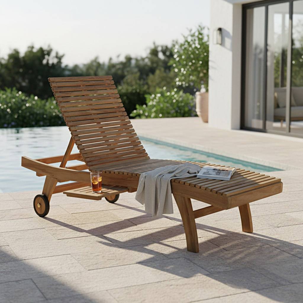 Bain de Soleil en teck massif Beverly - TECK'Attitude - Imagen 4