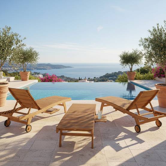 Bain de Soleil en teck massif Beverly - TECK'Attitude - Imagen 6