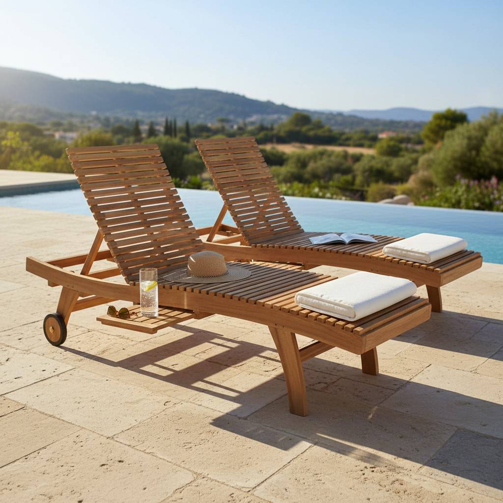 Bain de Soleil en teck massif Beverly - TECK'Attitude - Imagen 7