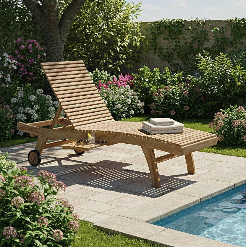 Bain de Soleil en teck massif Beverly - TECK'Attitude - Imagen 8