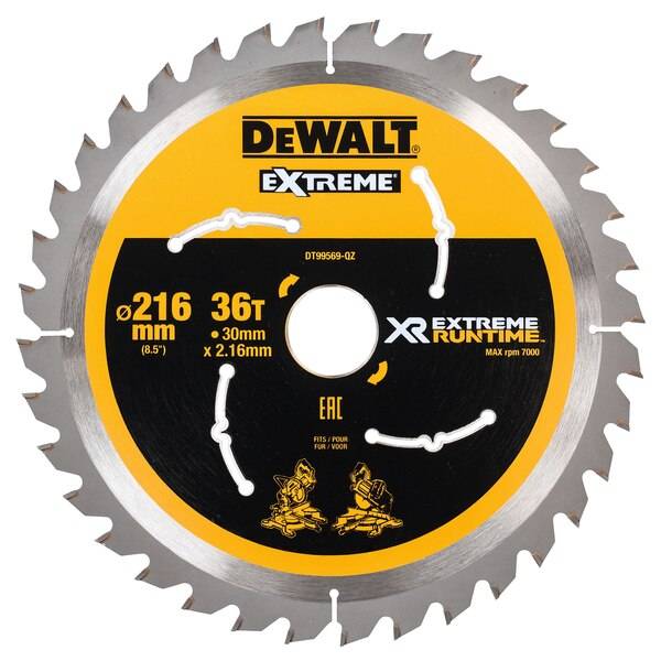 Lame scie à onglets 216x30 mm 36 Dents XR Extrême runtime DEWALT - DT99569