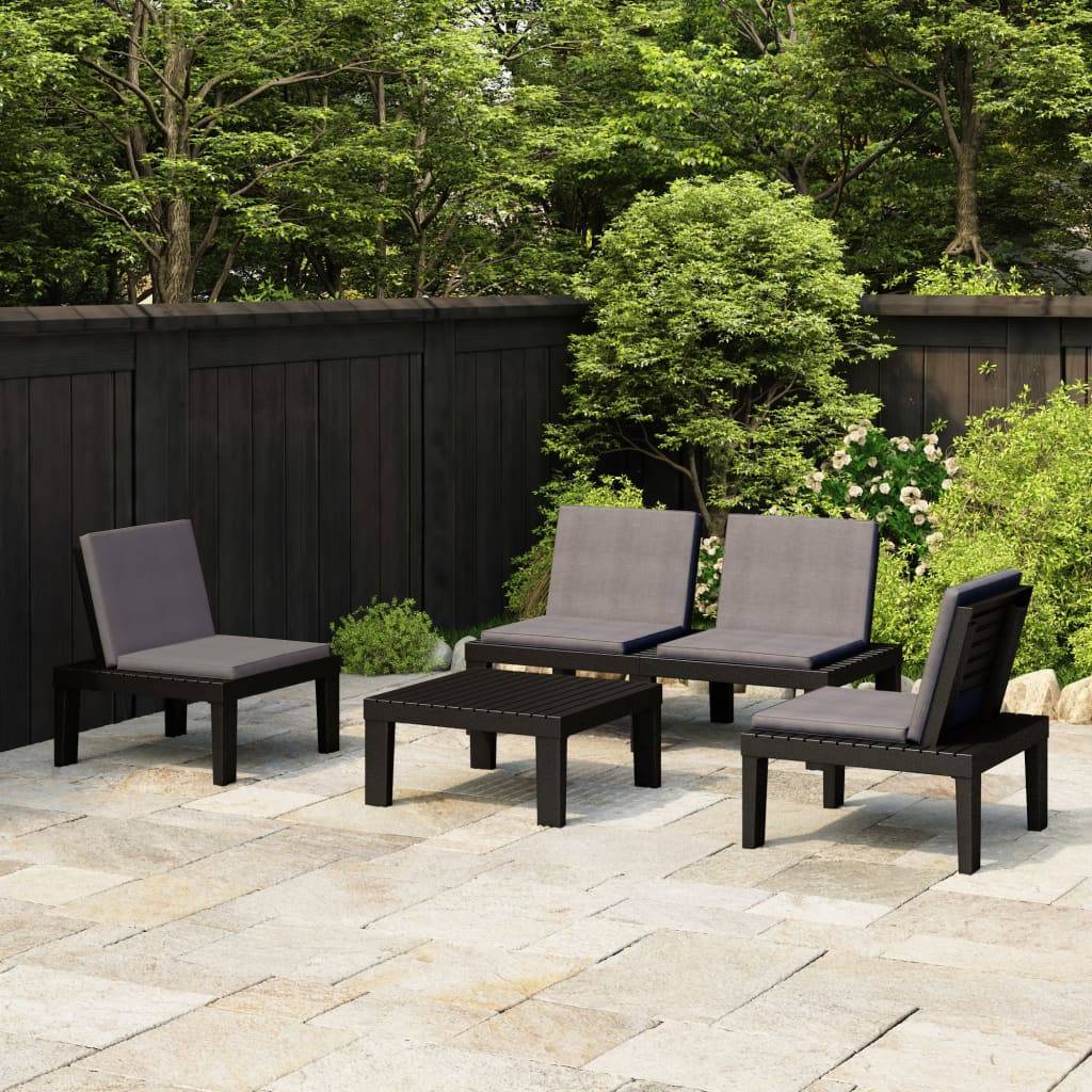 ComfortXL - Salon de jardin 4p Plastique avec Coussins pour Terrasse Balcon Gris – ComfortXL Outdoor Living - Image 1