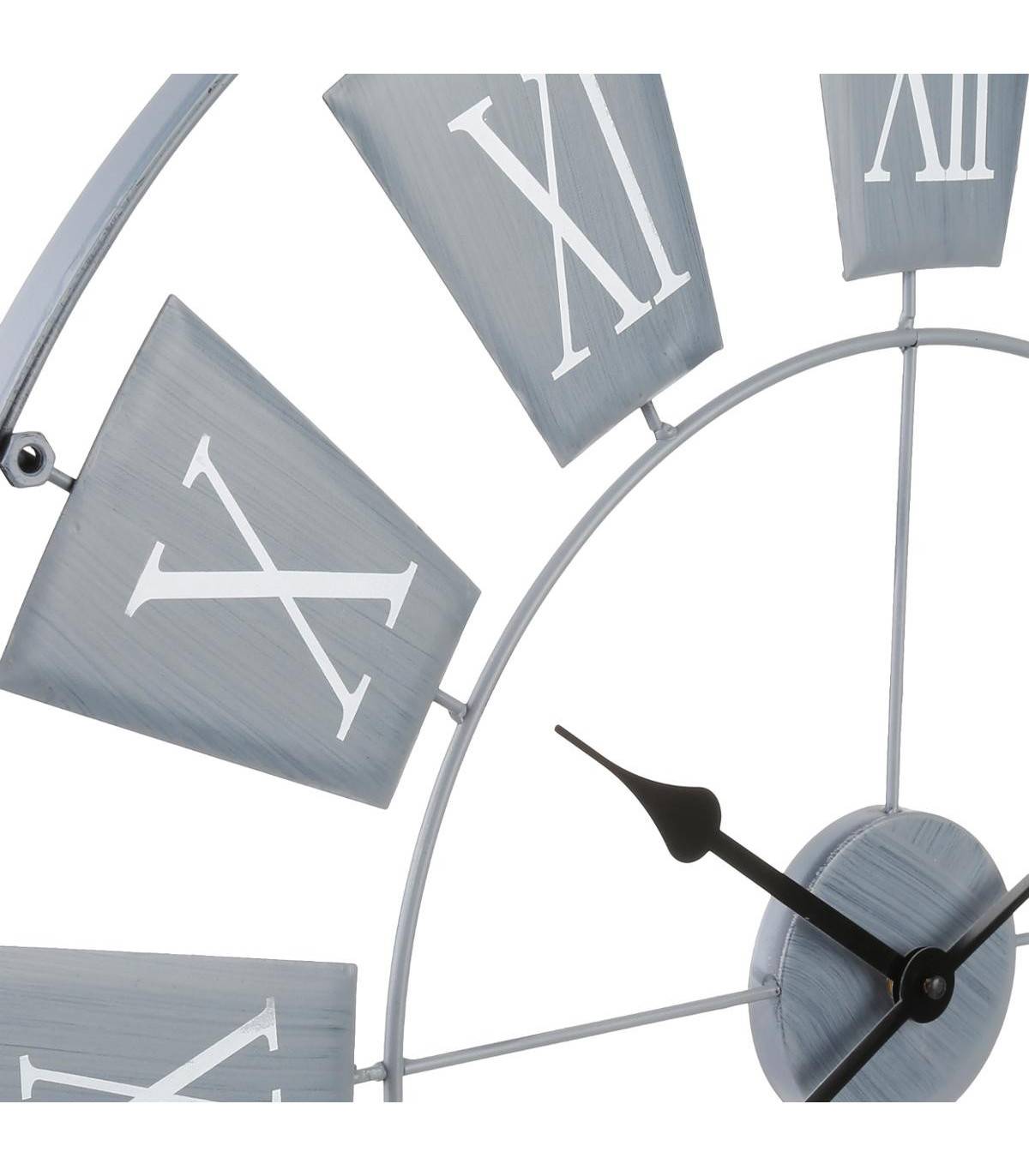 Grande Pendule murale en métal Gris Clair D 76 cm - Imagen 2