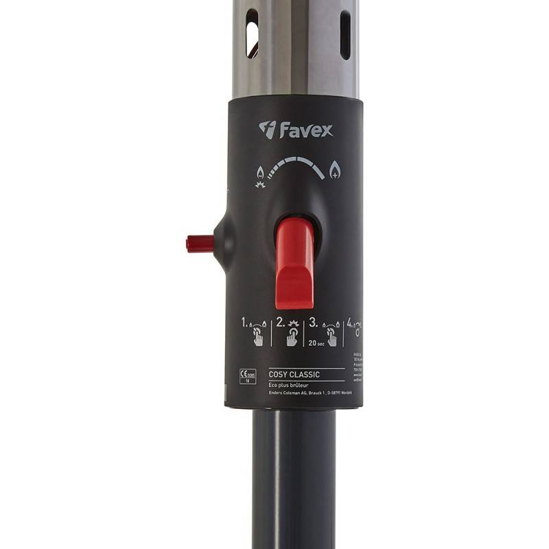Favex - Parasol chauffant d'extérieur à gaz - FAVEX - Cosy Élégance Noir Ecoline - Prêt à l'emploi livré avec tuyau et détendeur - 12 m² - Image 2