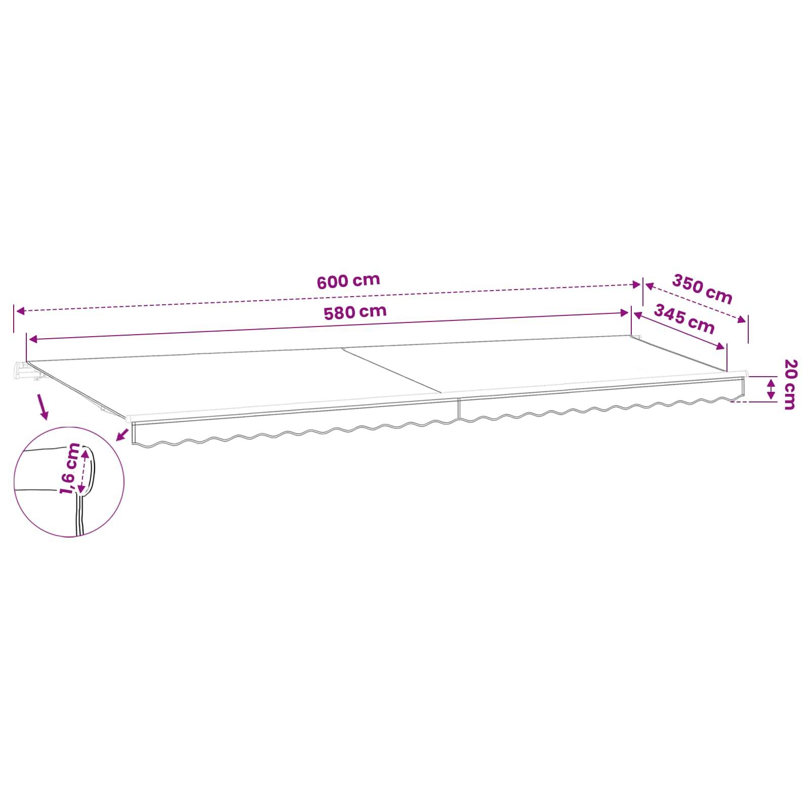 Vidaxl - Toile de rechange pour store banne 6x3,5 m Gris clair Polyester vidaXL 42000595 - Image 3