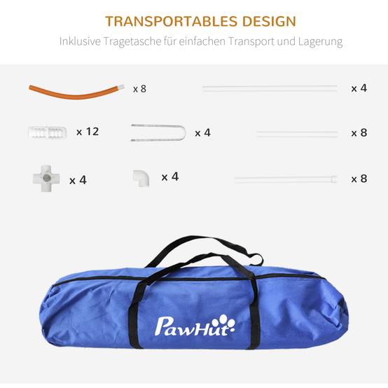 Kit d'agilité pour chien plastique blanc et orange 89 x 69 x 99 cm - PANGIVO - Image 8